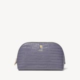 Classic Makeup Case Deep Shine Dusky Blue Small Croc