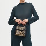 Midi Mayfair® Champagne, Green & Black Woven Leather