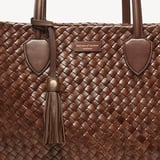 Large Island Tote Chocolate Woven Leather