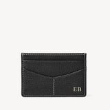 Hudson Slim Credit Card Holder Black Milled Pebble