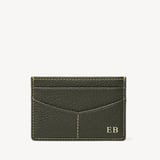 Hudson Slim Credit Card Holder Forest Green Milled Pebble