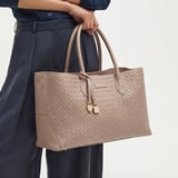 London Tote Moleskin Woven Leather