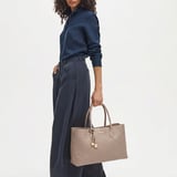 London Tote Moleskin Woven Leather