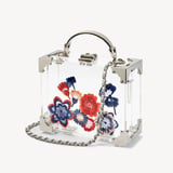 Trunk Transparent Acrylic with Hand-Embroidered Flowers