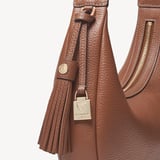 Soho Small Crescent Tan Milled Pebble
