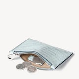 Small Essential Flat Pouch Deep Shine Pool Blue Small Croc