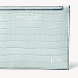 Small Essential Flat Pouch Deep Shine Pool Blue Small Croc