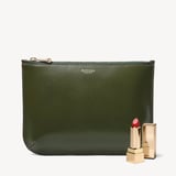 Large Ella Pouch Smooth Moss Green