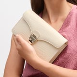 Mayfair®Clutch Ivory Patent Croc