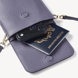 Duo Phone Crossbody Pouch Dusky Blue Pebble