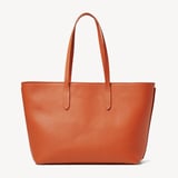 Zipped East West Tote with Shield Charm Marmalade Pebble