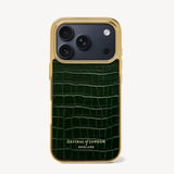 iPhone 18 Pro Case Deep Shine Evergreen Croc