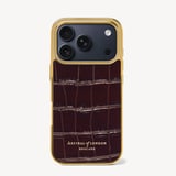 iPhone 18 Pro Case Deep Shine Amazon Brown Croc