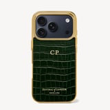 iPhone 18 Pro Case Deep Shine Evergreen Croc