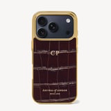 iPhone 18 Pro Case Deep Shine Amazon Brown Croc