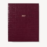 2027 A4 Week to View Diary Deep Shine Garnet Small Croc