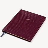 2027 A4 Week to View Diary Deep Shine Garnet Small Croc