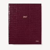 2027 A4 Week to View Diary Deep Shine Garnet Small Croc