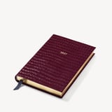 2027 A5 Day to Page Diary Deep Shine Garnet Small Croc