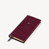 2027 Slim Pocket Diary Deep Shine Garnet Small Croc