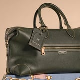 Hudson Luggage Tag Forest Green Milled Pebble