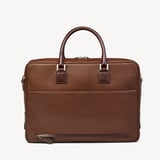 Mount Street Laptop Briefcase Tobacco Pebble