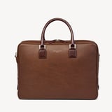 Mount Street Laptop Briefcase Tobacco Pebble