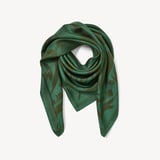 Lancashire Rose Silk Scarf Emerald Pure Silk