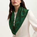 Lancashire Rose Silk Scarf Emerald Pure Silk