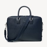 Mount Street Laptop Briefcase  Navy Saffiano
