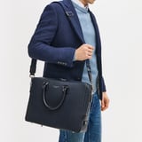 Mount Street Laptop Briefcase  Navy Saffiano