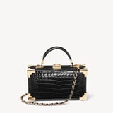 Trinket Box Black Patent Croc