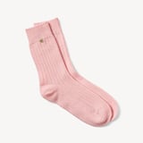 Rib Knit Cashmere Socks Pale Pink Cashmere