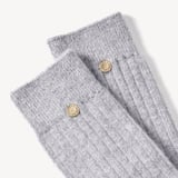 Rib Knit Cashmere Socks Mid Grey Melange Cashmere