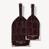 Set of 2 Luggage Tags Deep Shine Amazon Brown Croc