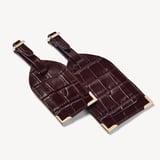 Set of 2 Luggage Tags Deep Shine Amazon Brown Croc