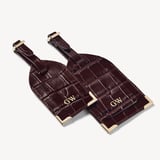 Set of 2 Luggage Tags Deep Shine Amazon Brown Croc