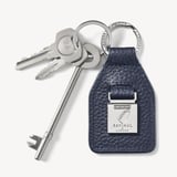 Shield Plaque Keyring Navy Pebble