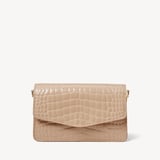 Eliza Clutch Soft Taupe Patent Croc
