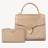 Mayfair® Coin & Card Wallet Soft Taupe Patent Croc