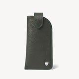 Glasses Case with Tab Forest Green Pebble
