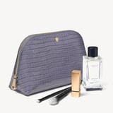 Classic Toiletry Bag Deep Shine Dusky Blue Small Croc