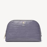 Classic Toiletry Bag Deep Shine Dusky Blue Small Croc