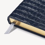 2027 A5 Day to Page Diary Deep Shine Navy Small Croc