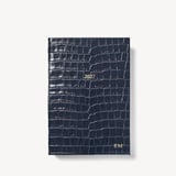 2027 A5 Day to Page Diary Deep Shine Navy Small Croc