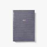 2027 A5 Day to Page Diary Deep Shine Dusky Blue Small Croc