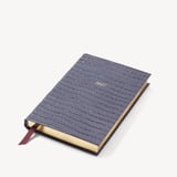 2027 A5 Day to Page Diary Deep Shine Dusky Blue Small Croc
