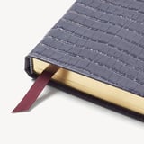 2027 A5 Day to Page Diary Deep Shine Dusky Blue Small Croc