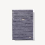 2027 A5 Day to Page Diary Deep Shine Dusky Blue Small Croc