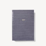2027 A5 Week to View Diary Deep Shine Dusky Blue Small Croc
